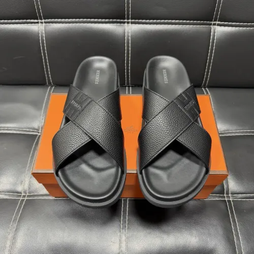 Replica Hermes Slippers For Men #1443418 $56.00 USD for Wholesale