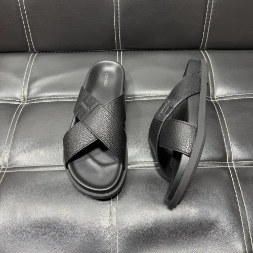 Replica Hermes Slippers For Men #1443418 $56.00 USD for Wholesale