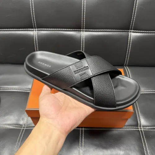 Replica Hermes Slippers For Men #1443418 $56.00 USD for Wholesale