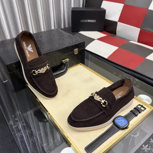 Replica Armani Leather Shoes For Men #1443448 $82.00 USD for Wholesale