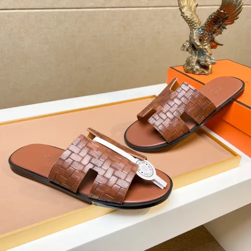 Replica Hermes Slippers For Men #1443452 $48.00 USD for Wholesale