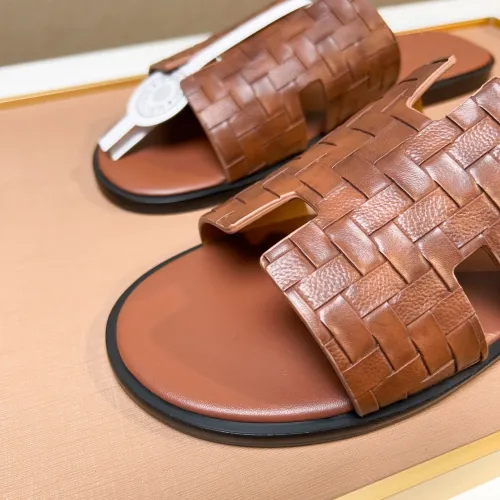 Replica Hermes Slippers For Men #1443452 $48.00 USD for Wholesale