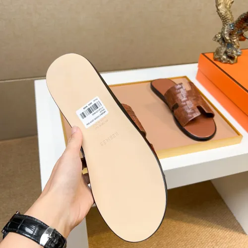 Replica Hermes Slippers For Men #1443452 $48.00 USD for Wholesale