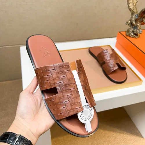 Replica Hermes Slippers For Men #1443452 $48.00 USD for Wholesale