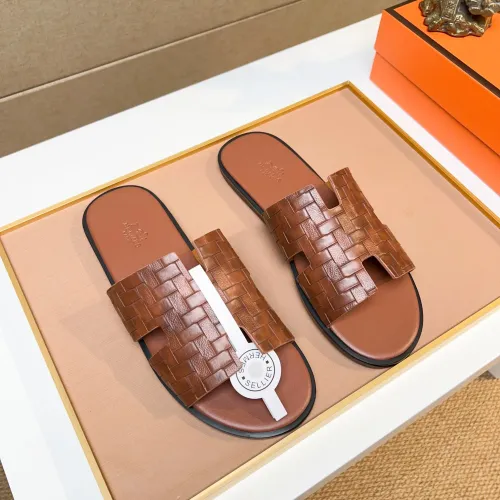 Replica Hermes Slippers For Men #1443452 $48.00 USD for Wholesale