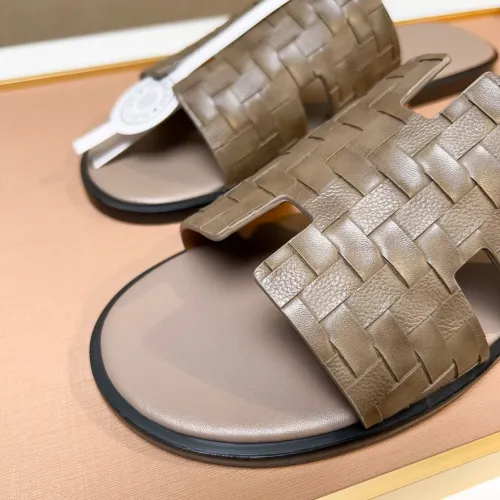 Replica Hermes Slippers For Men #1443453 $48.00 USD for Wholesale
