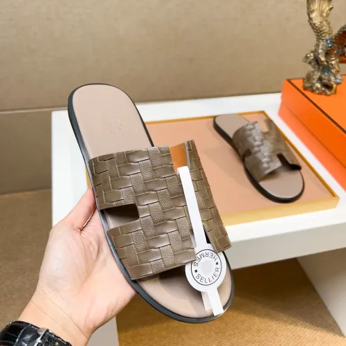 Replica Hermes Slippers For Men #1443453 $48.00 USD for Wholesale