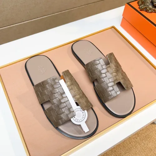 Replica Hermes Slippers For Men #1443453 $48.00 USD for Wholesale