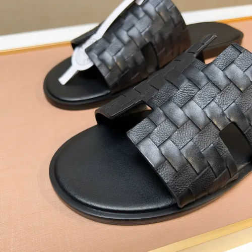 Replica Hermes Slippers For Men #1443454 $48.00 USD for Wholesale