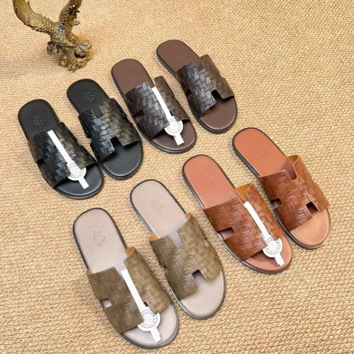 Replica Hermes Slippers For Men #1443454 $48.00 USD for Wholesale