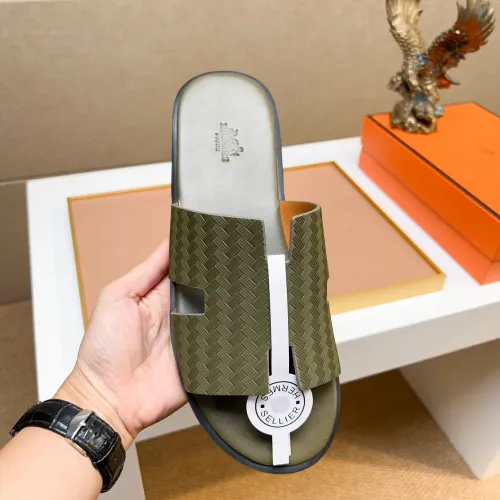 Replica Hermes Slippers For Men #1443457 $48.00 USD for Wholesale