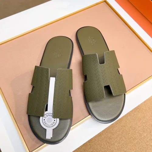 Replica Hermes Slippers For Men #1443457 $48.00 USD for Wholesale