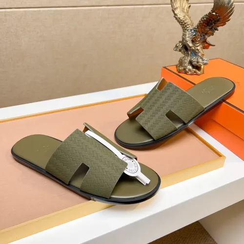 Replica Hermes Slippers For Men #1443457 $48.00 USD for Wholesale