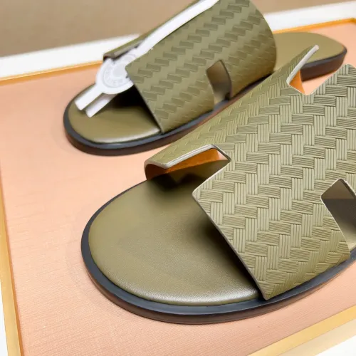Replica Hermes Slippers For Men #1443457 $48.00 USD for Wholesale