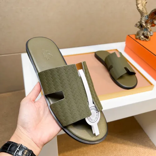 Replica Hermes Slippers For Men #1443457 $48.00 USD for Wholesale