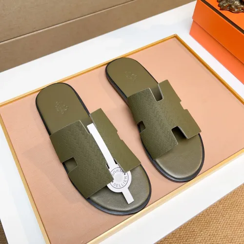 Replica Hermes Slippers For Men #1443457 $48.00 USD for Wholesale