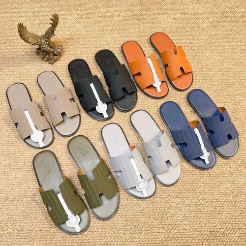 Replica Hermes Slippers For Men #1443460 $48.00 USD for Wholesale