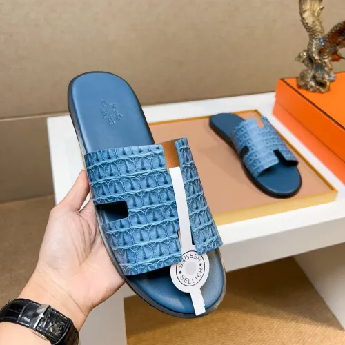 Replica Hermes Slippers For Men #1443470 $48.00 USD for Wholesale