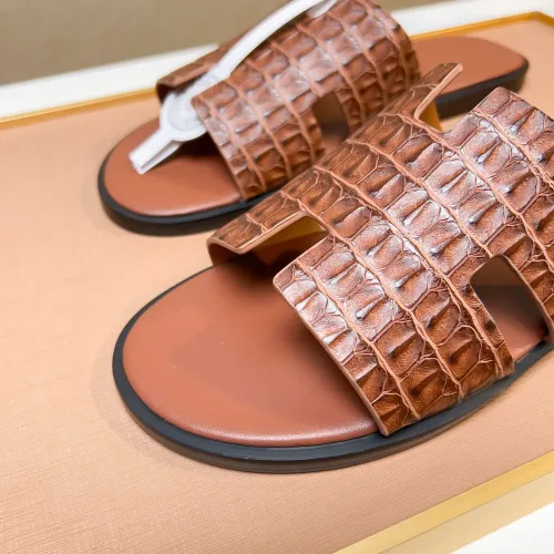 Replica Hermes Slippers For Men #1443476 $48.00 USD for Wholesale
