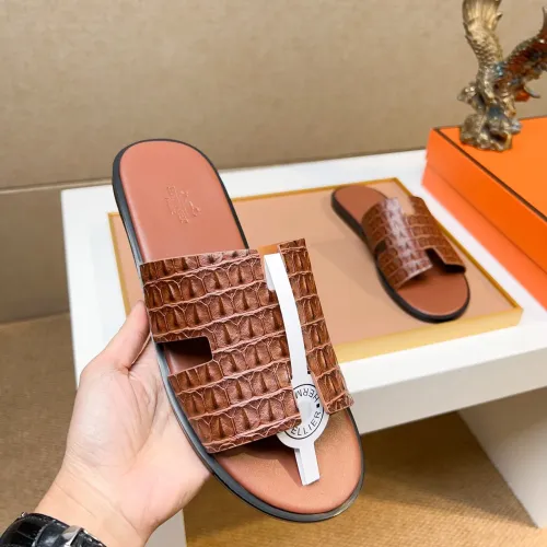 Replica Hermes Slippers For Men #1443476 $48.00 USD for Wholesale