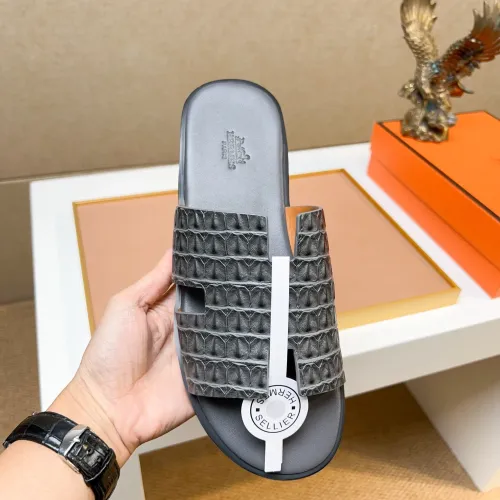 Replica Hermes Slippers For Men #1443478 $48.00 USD for Wholesale