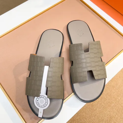 Replica Hermes Slippers For Men #1443486 $48.00 USD for Wholesale