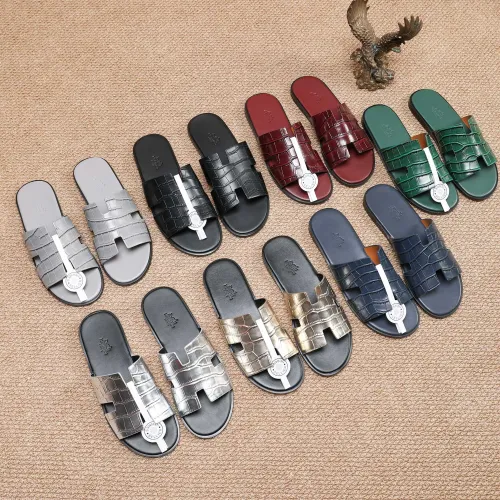 Replica Hermes Slippers For Men #1443491 $48.00 USD for Wholesale