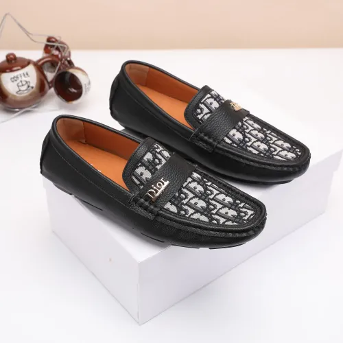 Replica Christian Dior Leather Shoes For Men #1443592 $76.00 USD for Wholesale