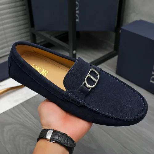 Replica Christian Dior Leather Shoes For Men #1443593 $80.00 USD for Wholesale