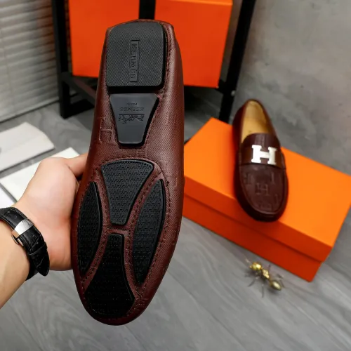 Replica Hermes Leather Shoes For Men #1443597 $80.00 USD for Wholesale
