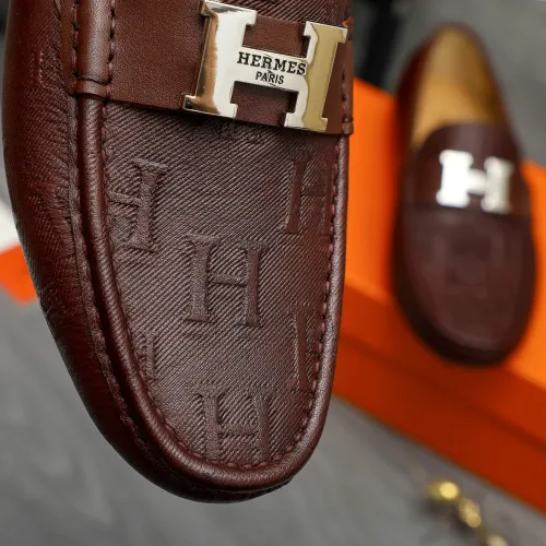 Replica Hermes Leather Shoes For Men #1443597 $80.00 USD for Wholesale