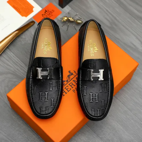 Replica Hermes Leather Shoes For Men #1443598 $80.00 USD for Wholesale