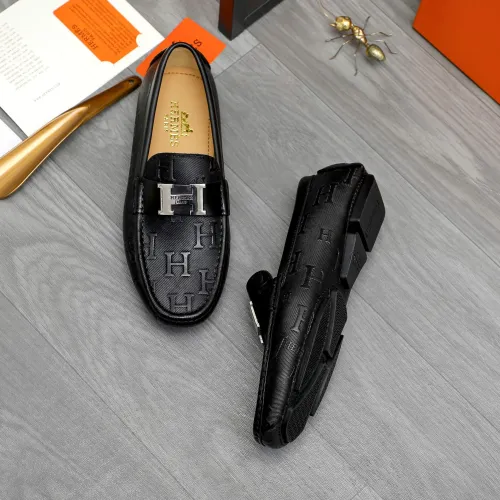 Replica Hermes Leather Shoes For Men #1443598 $80.00 USD for Wholesale