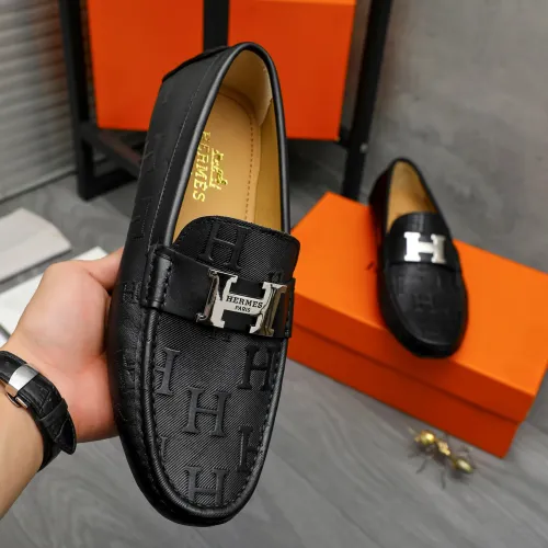 Replica Hermes Leather Shoes For Men #1443598 $80.00 USD for Wholesale