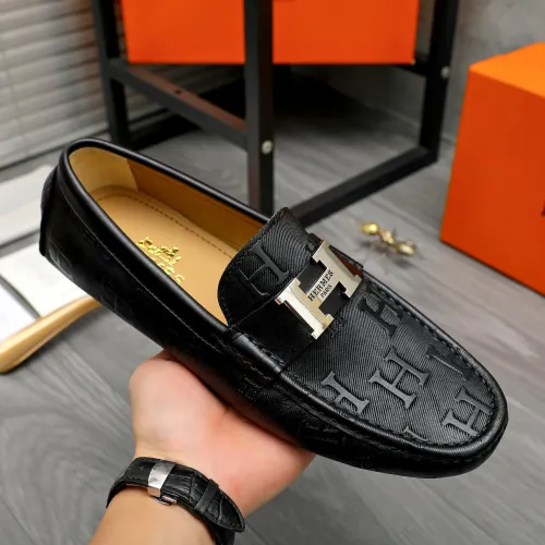 Replica Hermes Leather Shoes For Men #1443598 $80.00 USD for Wholesale