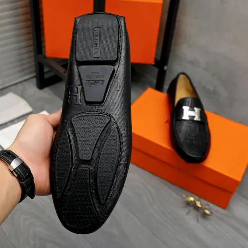 Replica Hermes Leather Shoes For Men #1443598 $80.00 USD for Wholesale