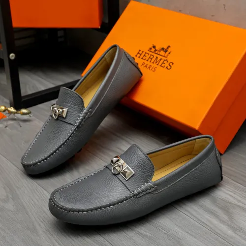 Wholesale Hermes Leather Shoes For Men #1443599 $80.00 USD, Wholesale Quality Replica Hermes Leather Shoes