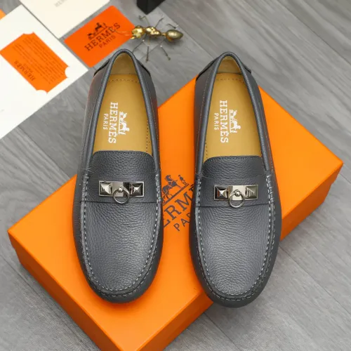 Replica Hermes Leather Shoes For Men #1443599 $80.00 USD for Wholesale