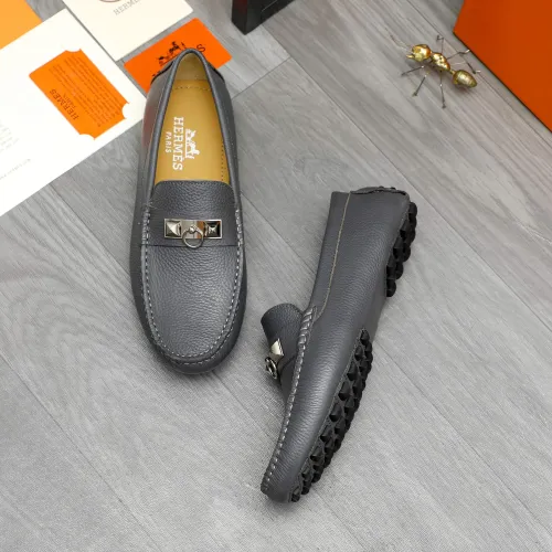 Replica Hermes Leather Shoes For Men #1443599 $80.00 USD for Wholesale