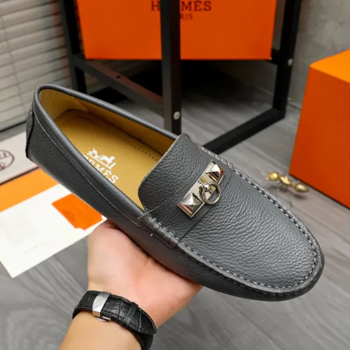 Replica Hermes Leather Shoes For Men #1443599 $80.00 USD for Wholesale