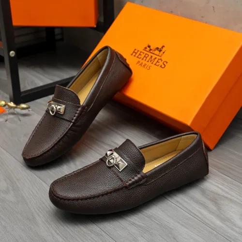 Wholesale Hermes Leather Shoes For Men #1443600 $80.00 USD, Wholesale Quality Replica Hermes Leather Shoes