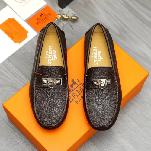 Replica Hermes Leather Shoes For Men #1443600 $80.00 USD for Wholesale
