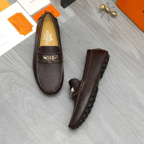 Replica Hermes Leather Shoes For Men #1443600 $80.00 USD for Wholesale