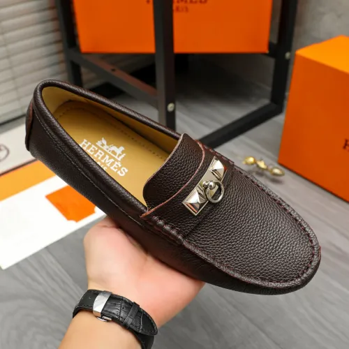 Replica Hermes Leather Shoes For Men #1443600 $80.00 USD for Wholesale