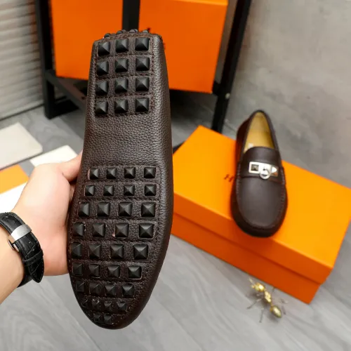 Replica Hermes Leather Shoes For Men #1443600 $80.00 USD for Wholesale