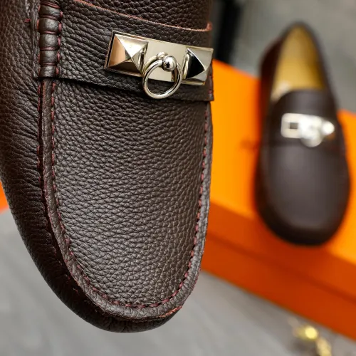 Replica Hermes Leather Shoes For Men #1443600 $80.00 USD for Wholesale