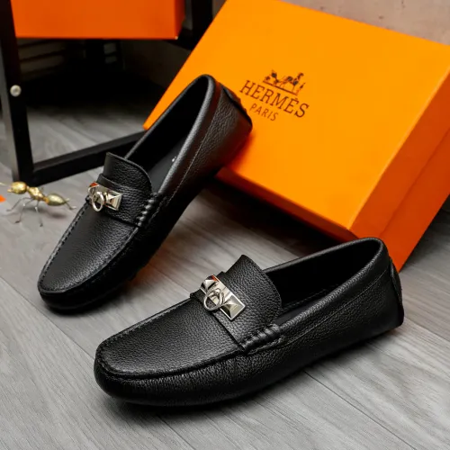 Wholesale Hermes Leather Shoes For Men #1443601 $80.00 USD, Wholesale Quality Replica Hermes Leather Shoes