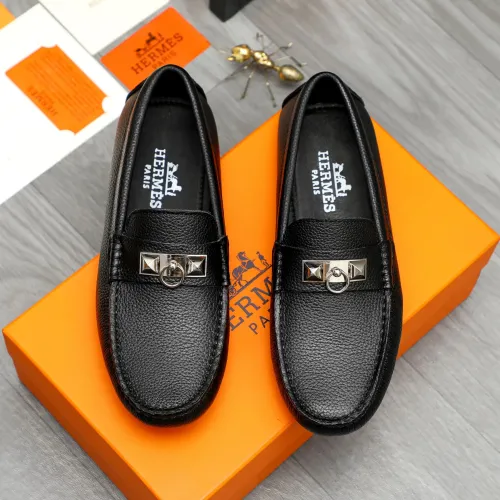 Replica Hermes Leather Shoes For Men #1443601 $80.00 USD for Wholesale