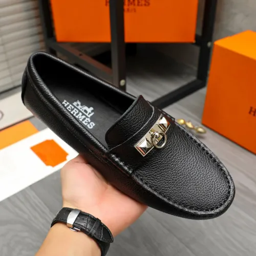 Replica Hermes Leather Shoes For Men #1443601 $80.00 USD for Wholesale