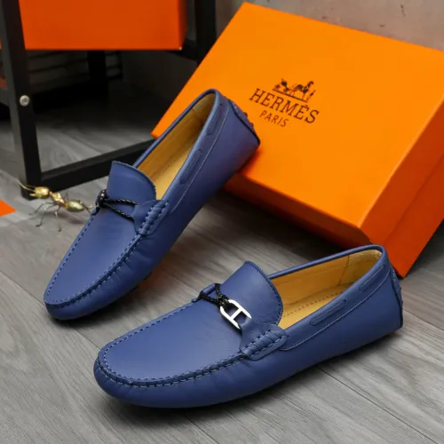 Wholesale Hermes Leather Shoes For Men #1443602 $80.00 USD, Wholesale Quality Replica Hermes Leather Shoes